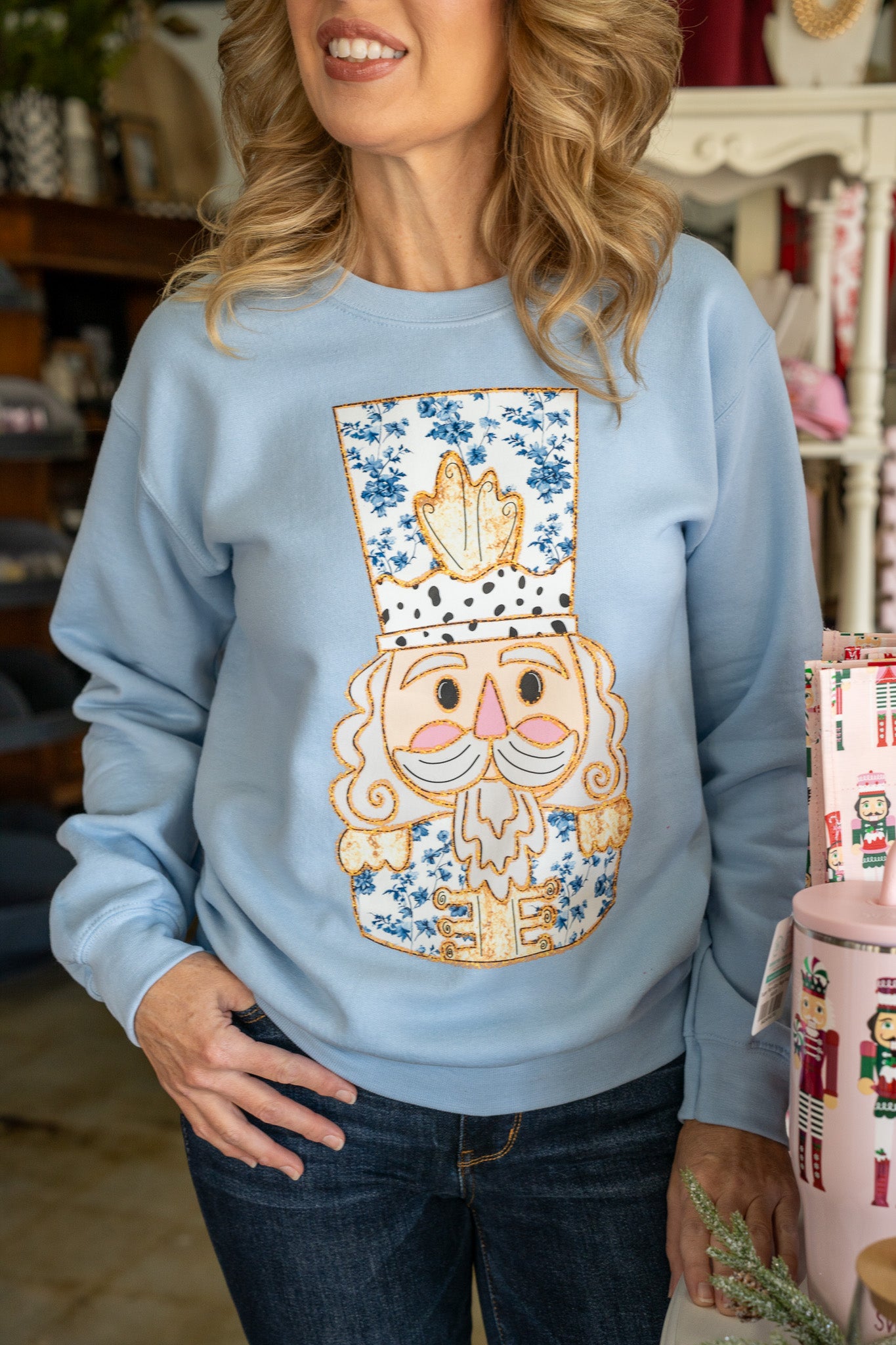 Vintage Blue Nutcracker Sweatshirt