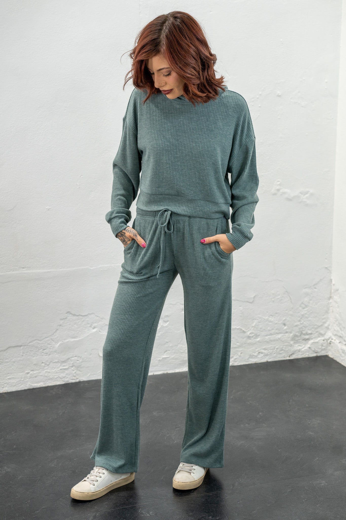 Mylie Ash Jade Ribbed Lounge Set