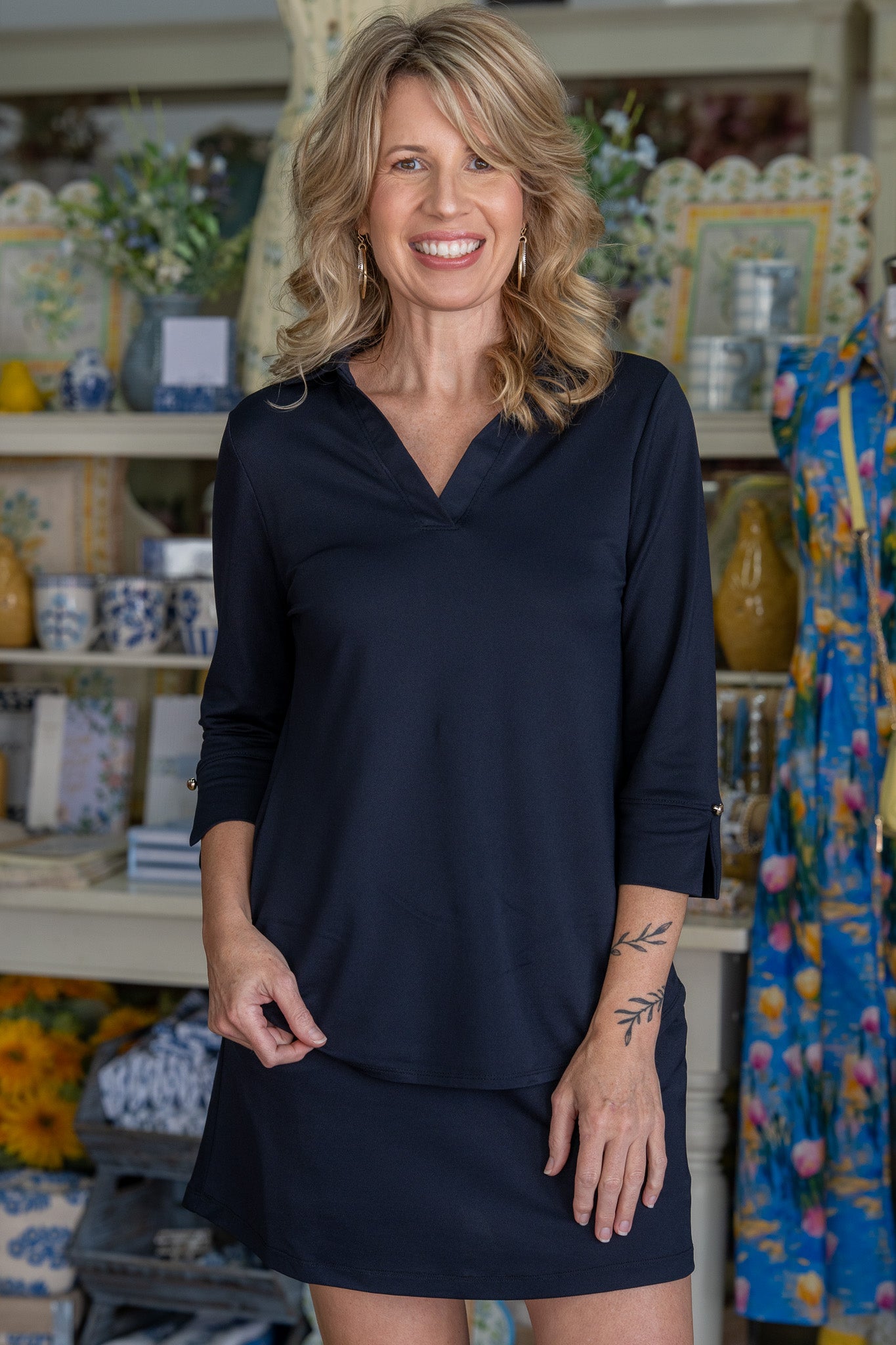 Lisa Black 3/4 Sleeve Top