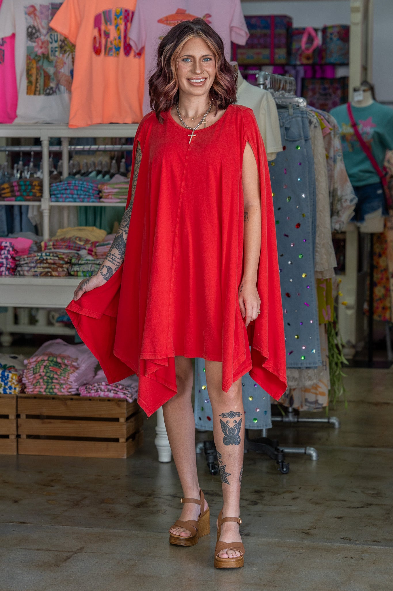 Melinda Red Oversized Dress