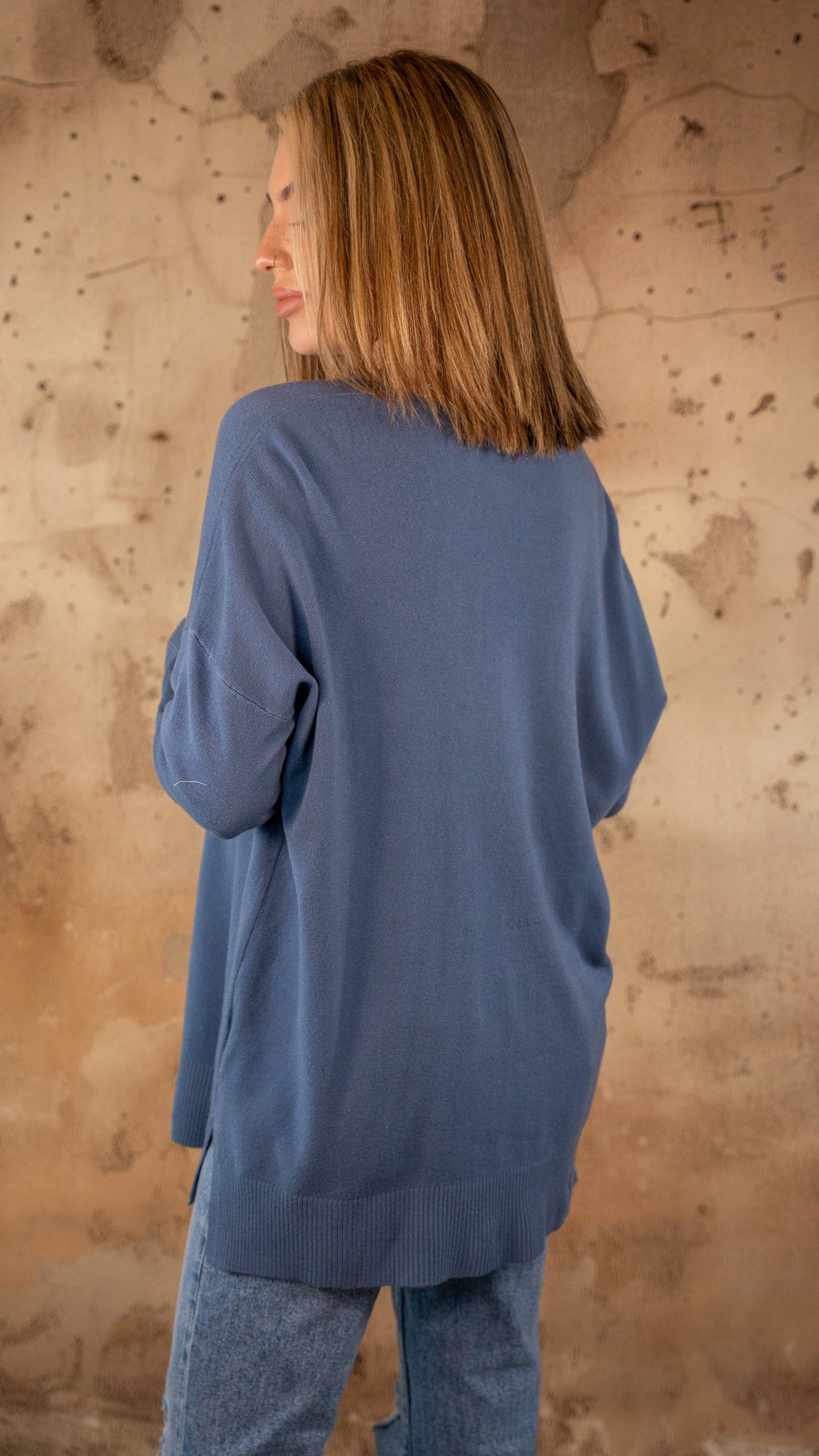 Jenny Dusty Blue Front Seam Top