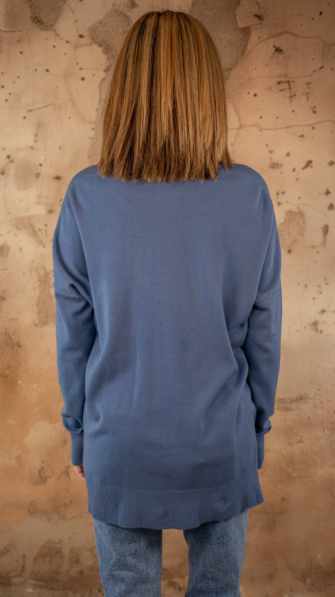 Jenny Dusty Blue Front Seam Top