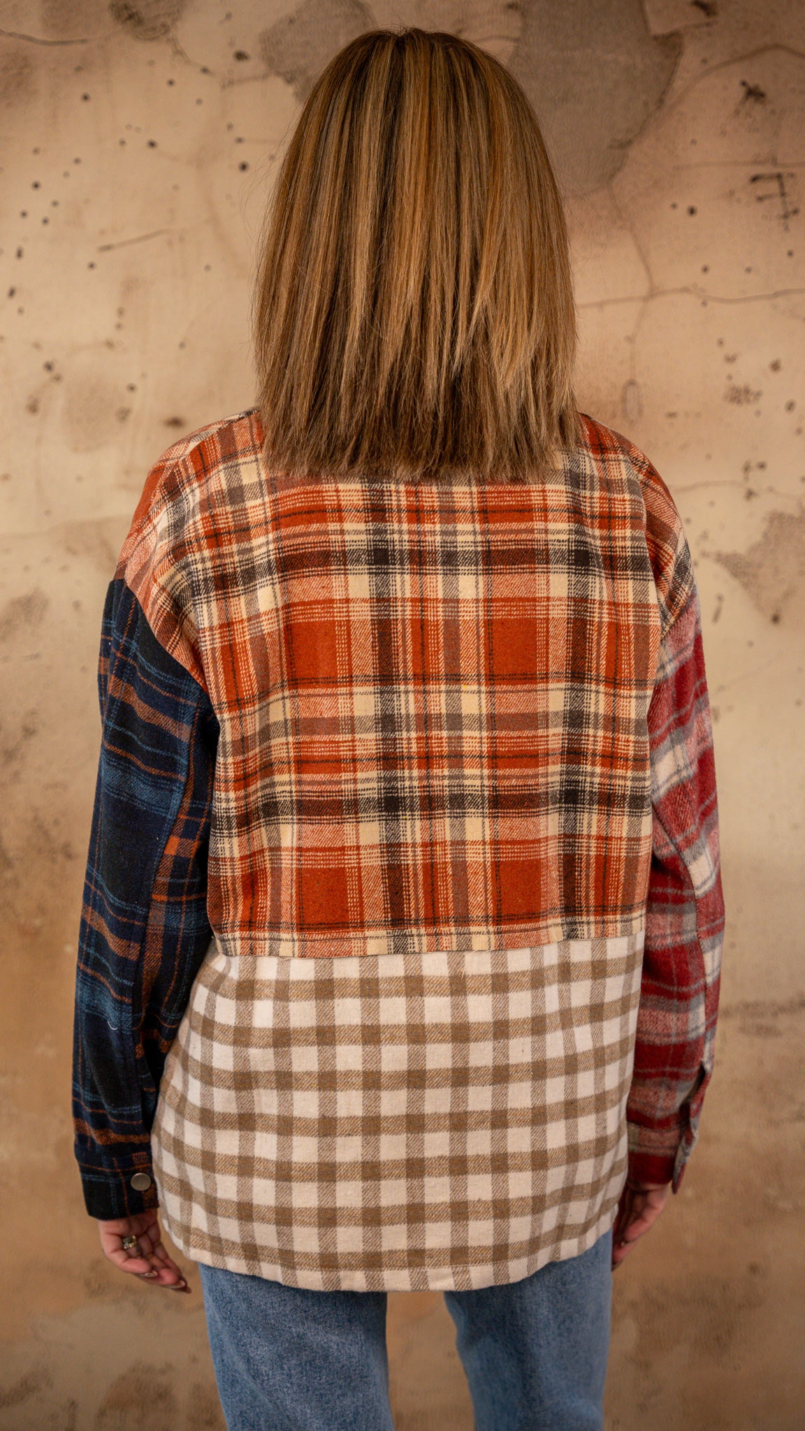 Crystal Mixed Plaid Shacket