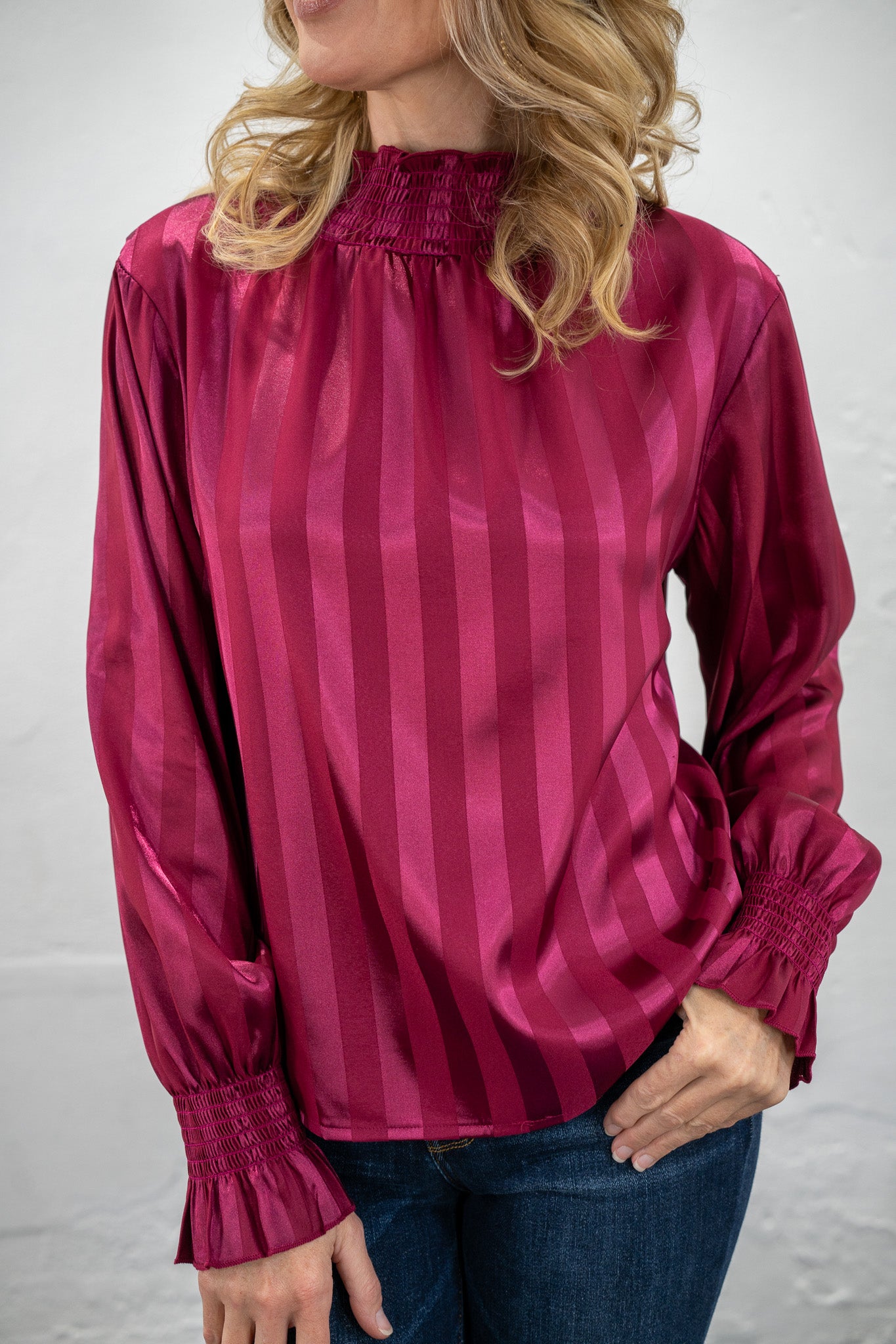 Kate Wine Satin Top