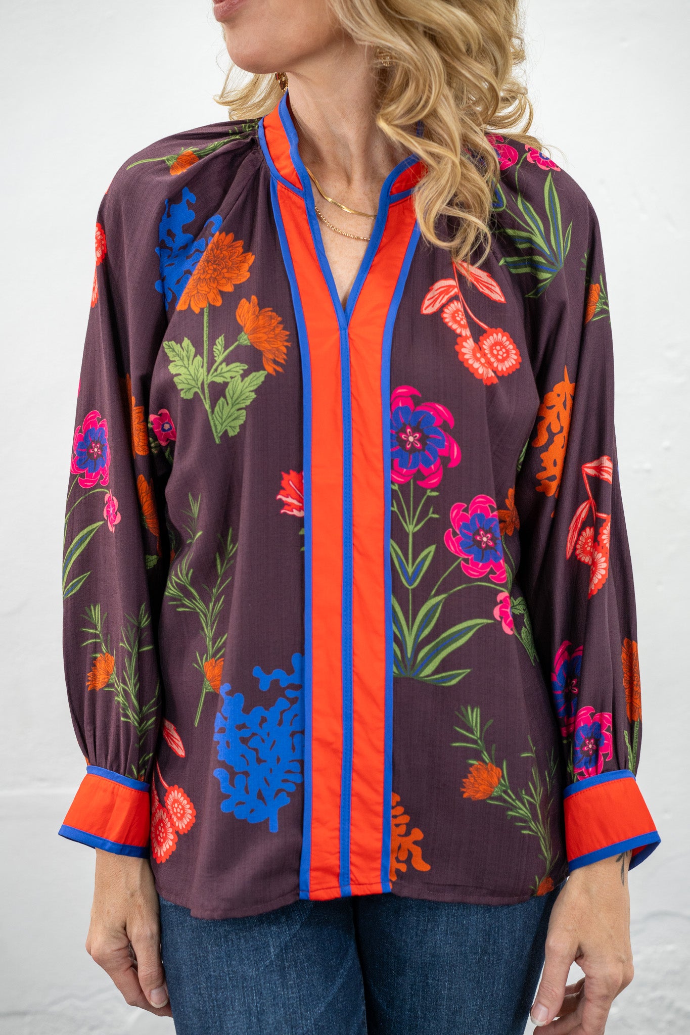 Mindy Contrasting Collar Blouse