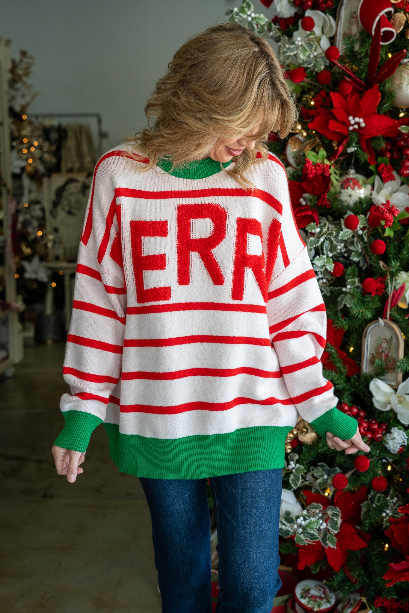 MERRY Striped Sweater