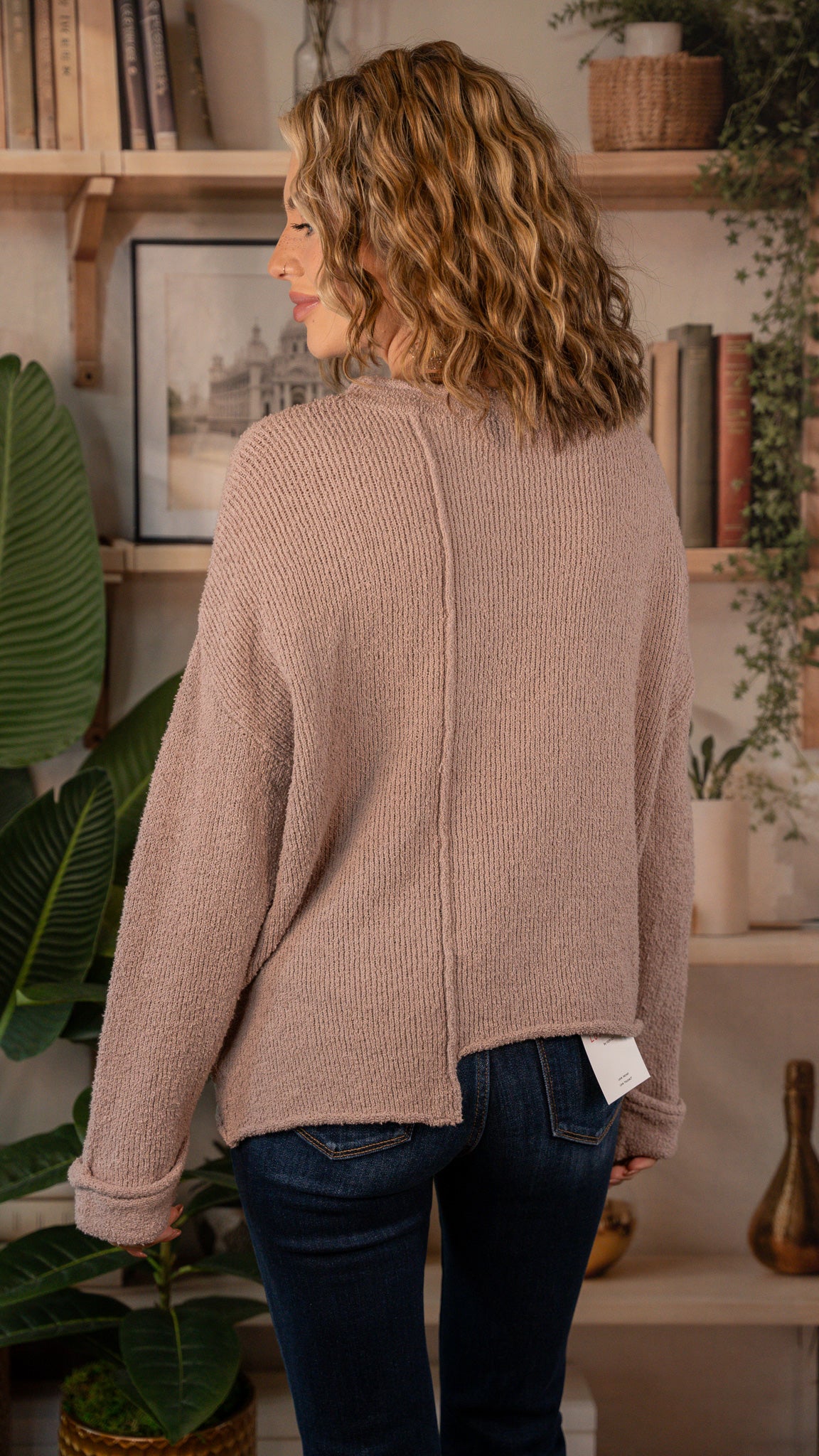 Adrianna Taupe Sweater Top