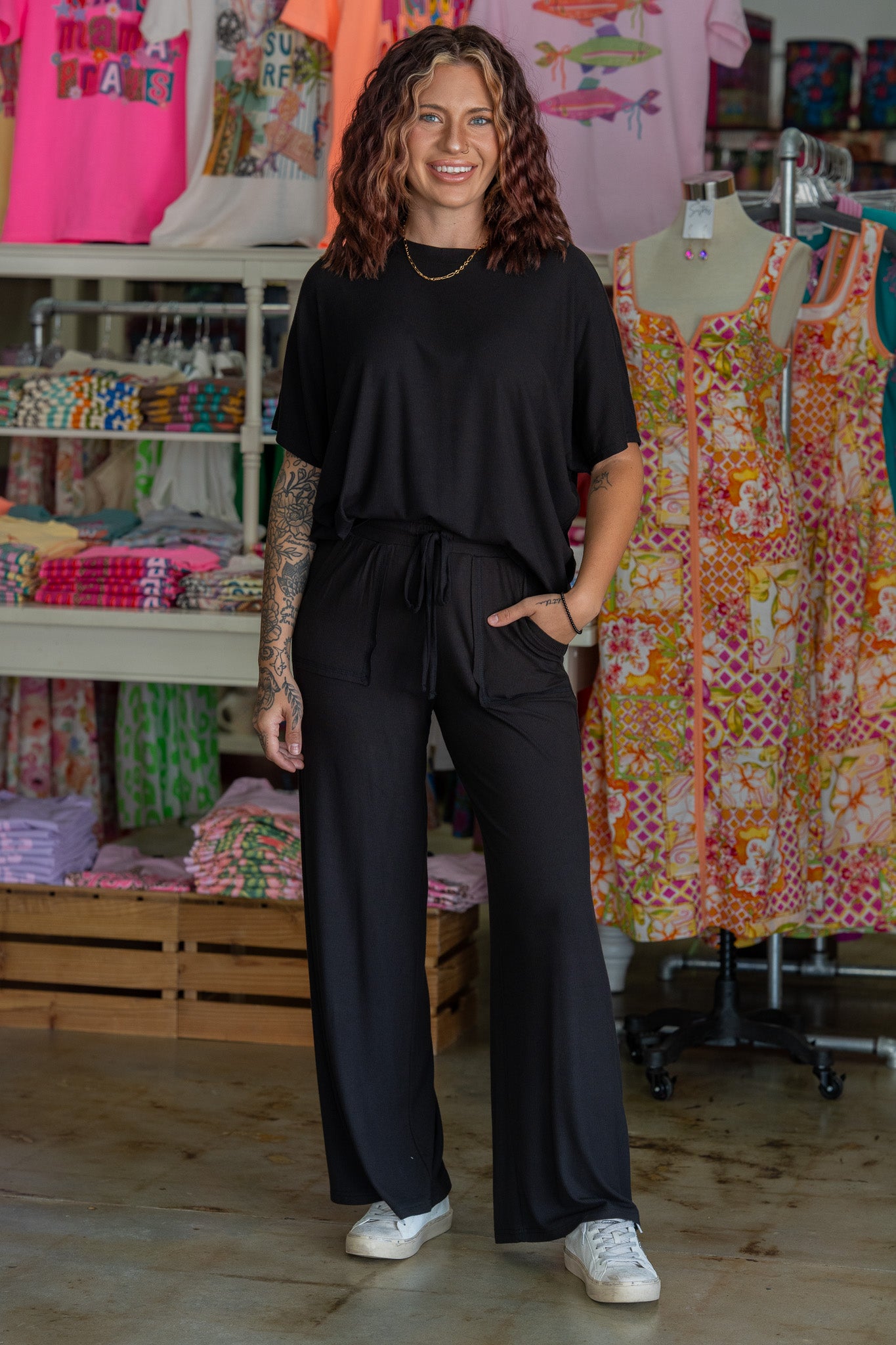 Julia Black Pant Set