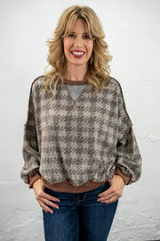 Donna Muted Houndstooth Top