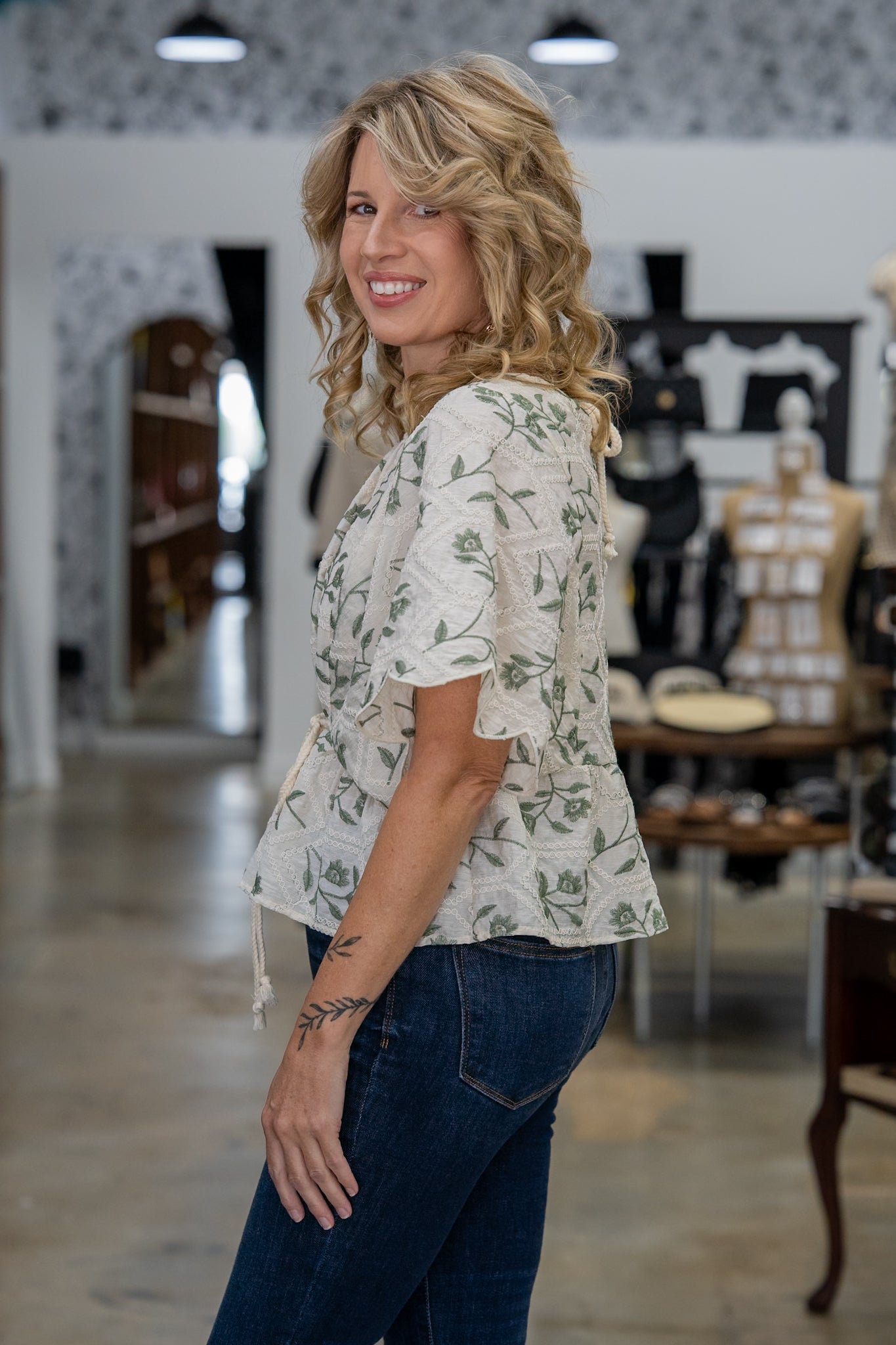 Cottage Bloom Embroidered Top