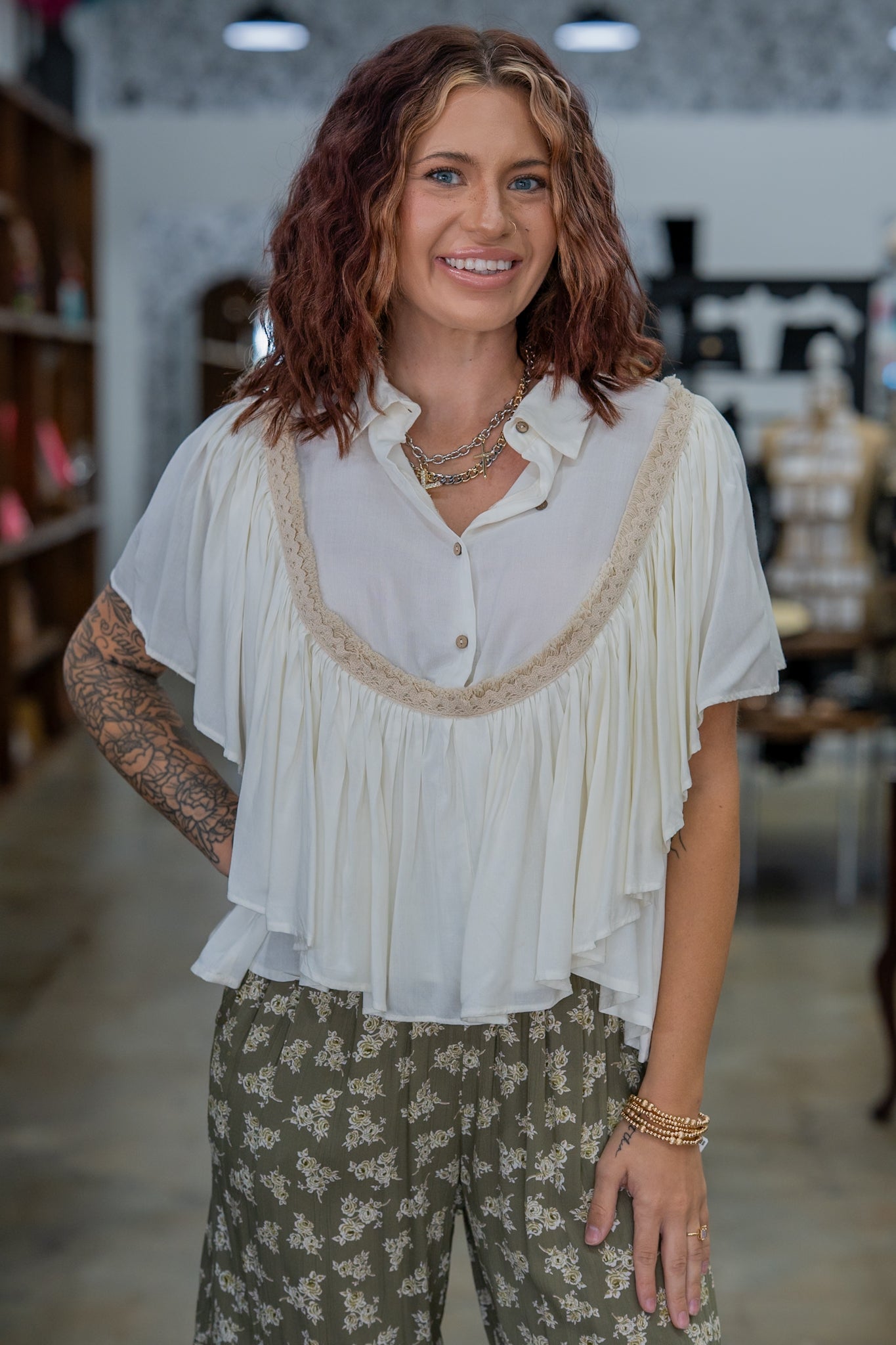 Wilma Ruffle Blouse