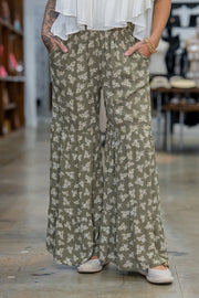 Barefoot Beauty Olive Floral Pants