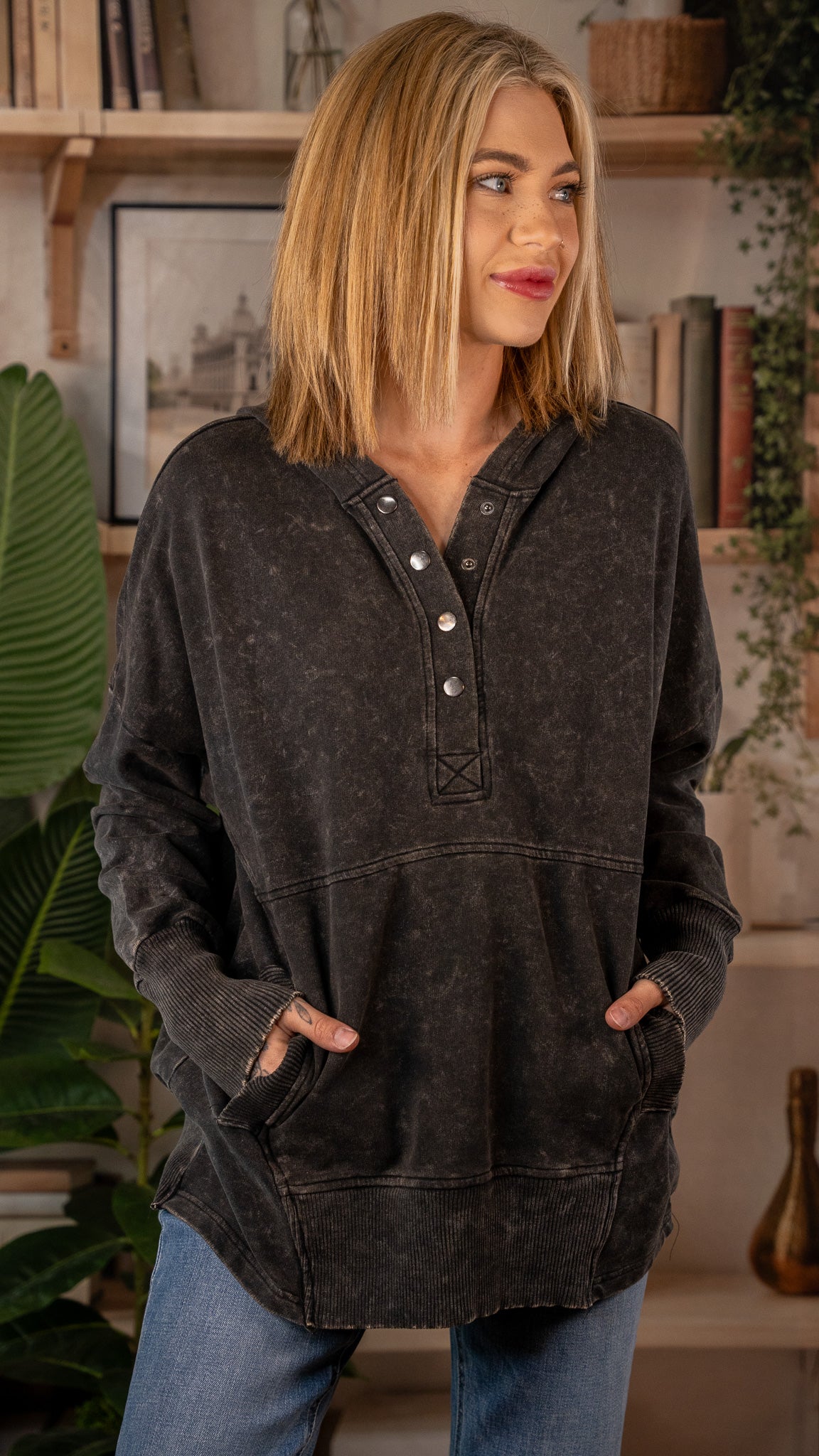 Emmy Ash Black Kangaroo Hoodie