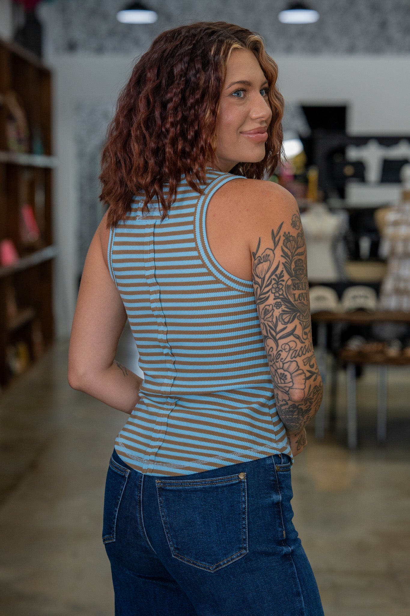 Molly Blue Striped Tank
