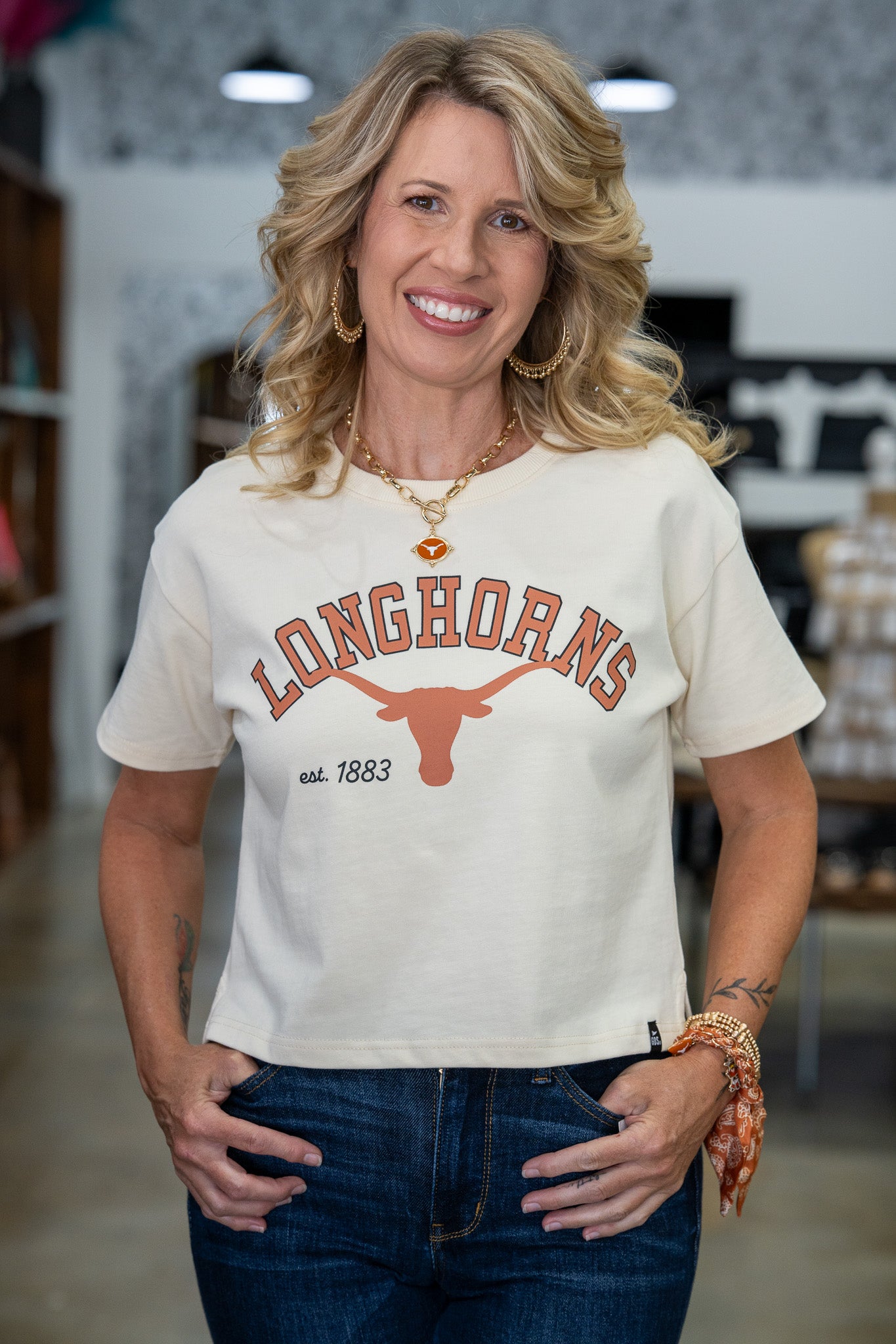 Texas Mascot Cropped Tee