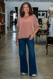 Jolie Burnt Orange Striped Top