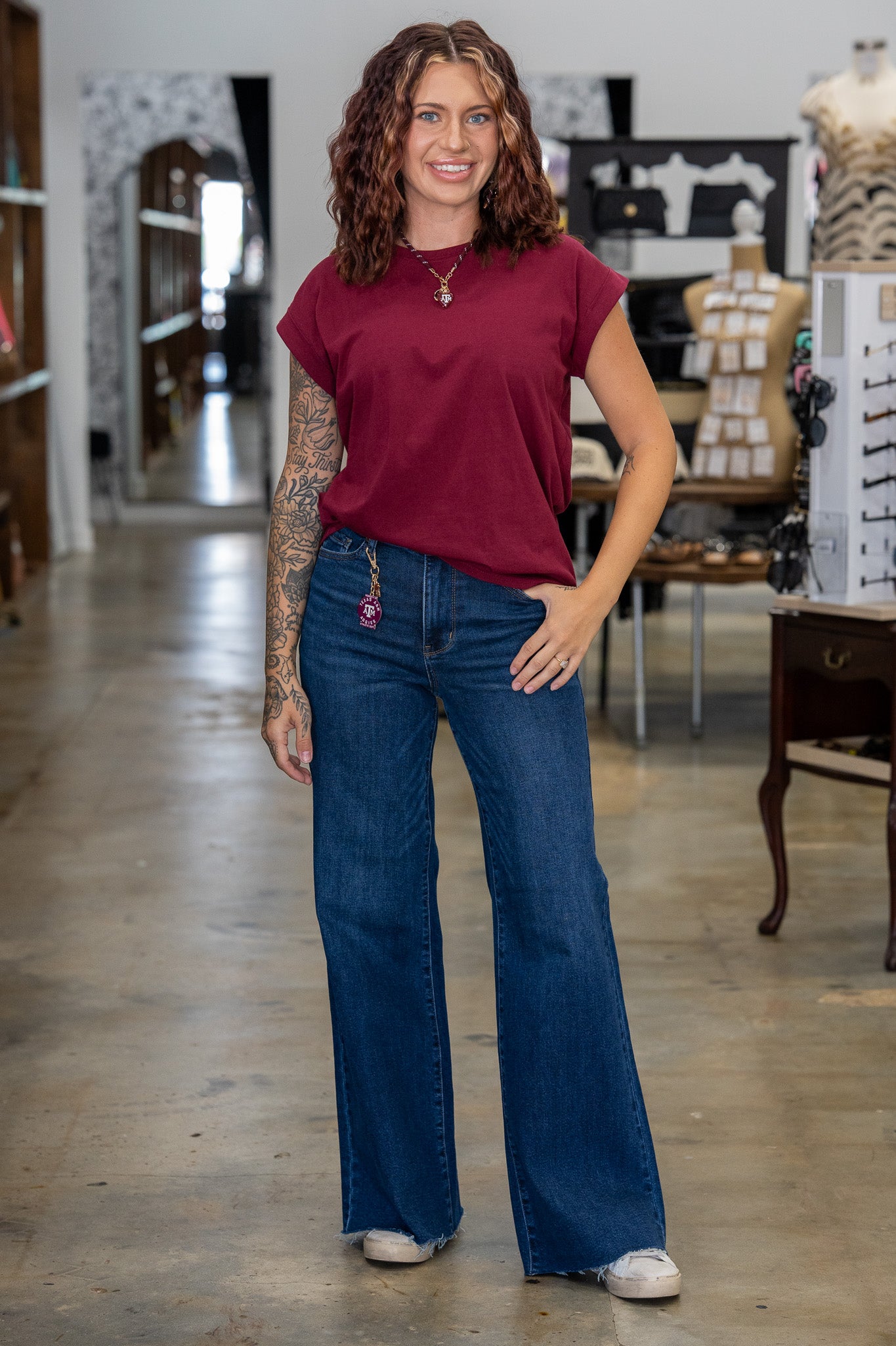 Janie Maroon Tee