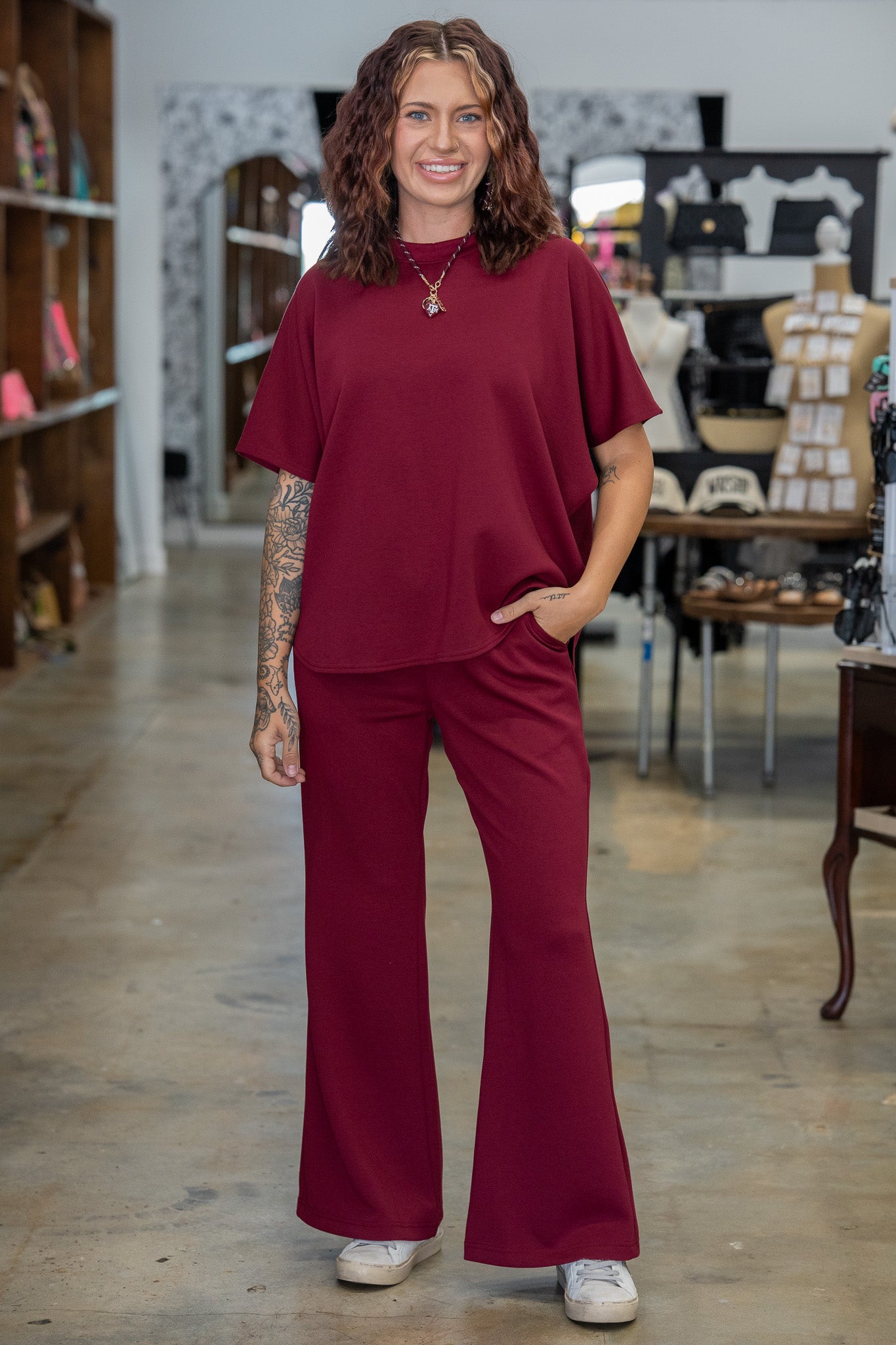 Downtown Luxury Maroon Set