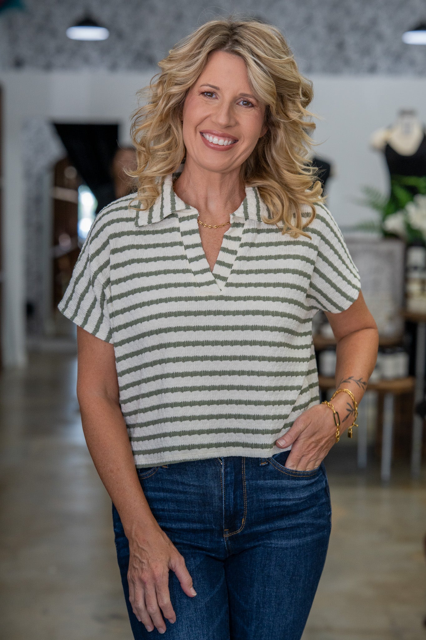 Retro Crush Olive Green Polo Tee