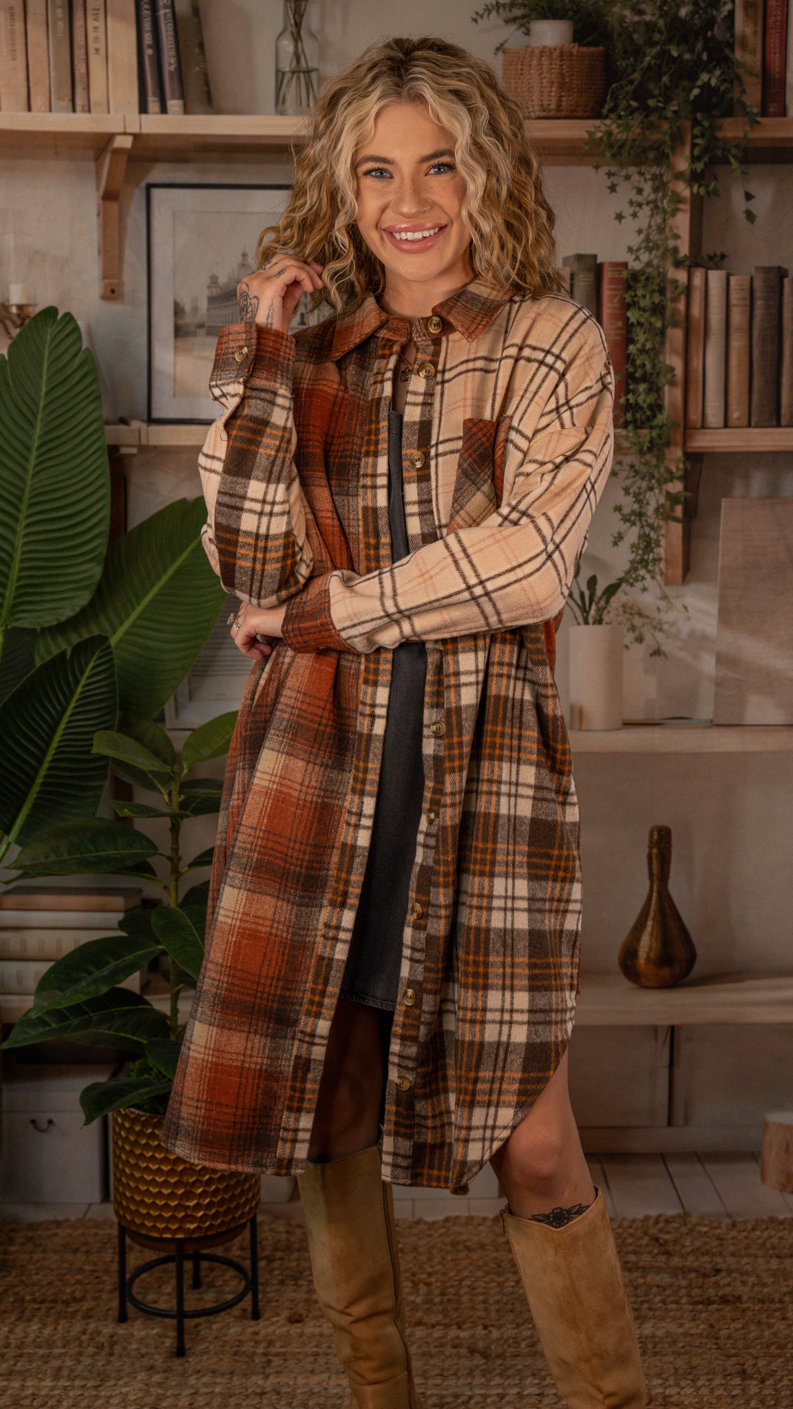 Robin Plaid Flannel Shacket/Dress