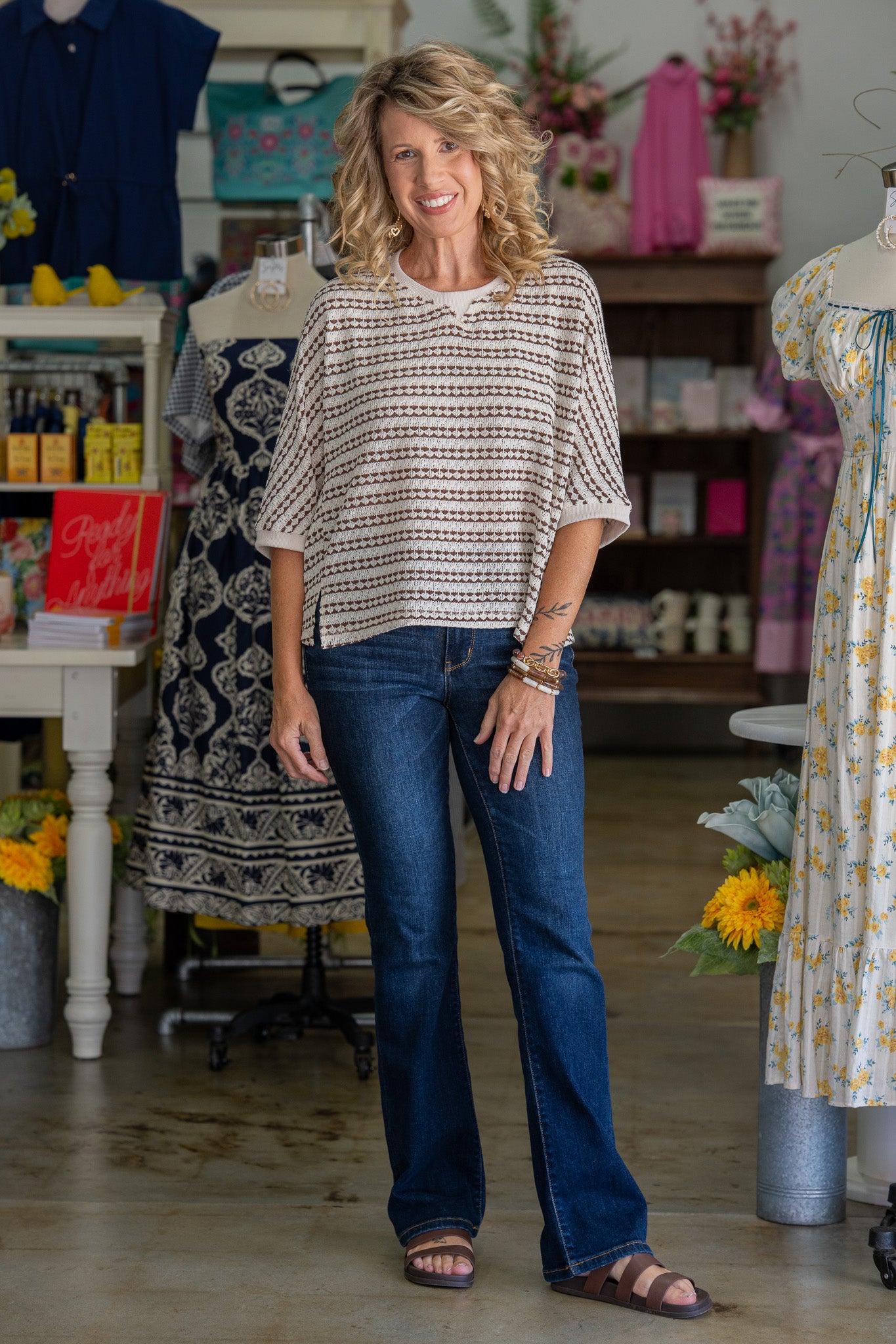 Tabby Textured Brown Top