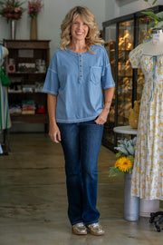 Dahlia Light Blue Top
