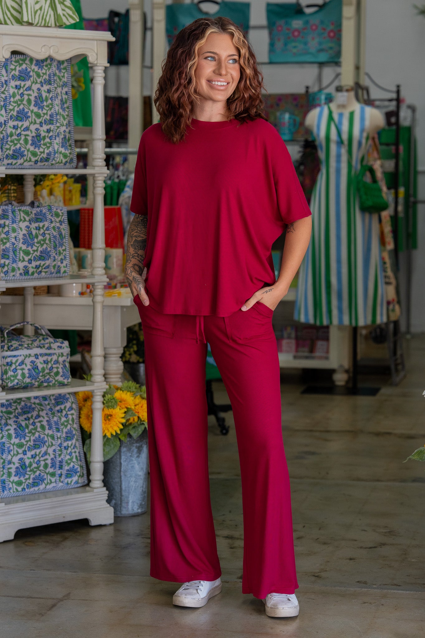 Julia Wine Pant Set
