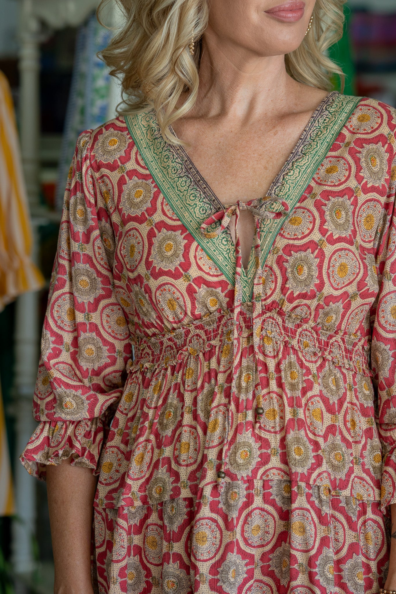 Vintage Poetry Long Sleeve Dress