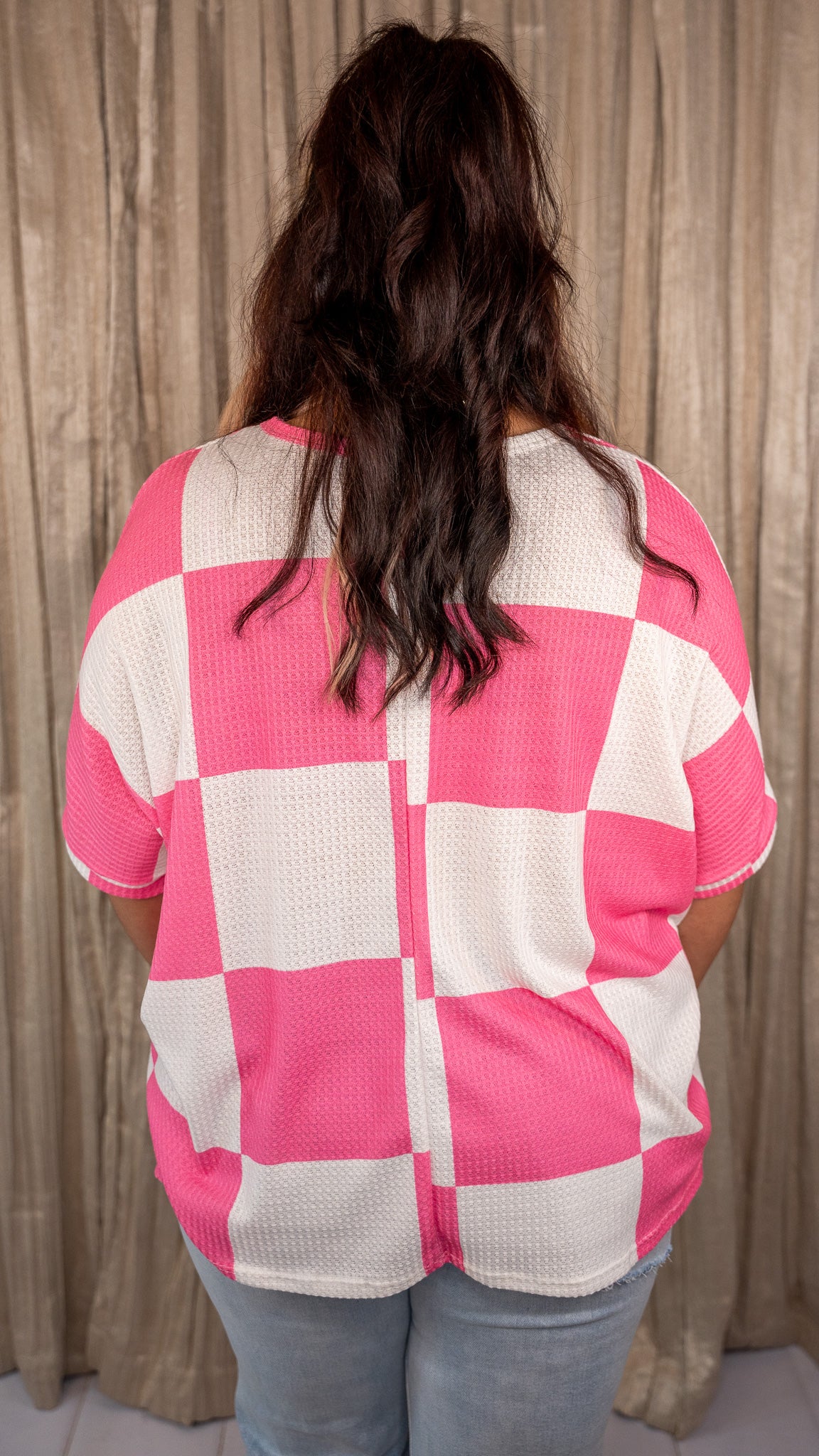 It's A Breeze Pink Checkered Top