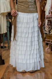Quincy Off White Tiered Skirt