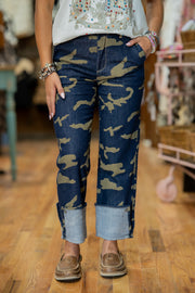 Sondra Cuffed Camo Jeans
