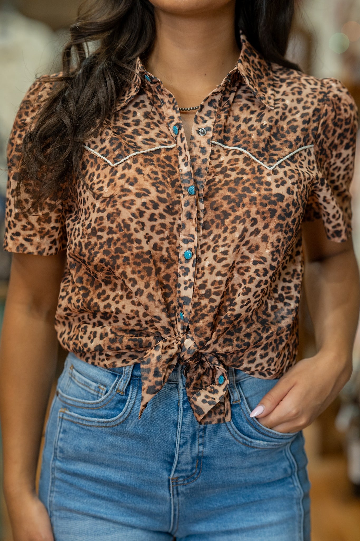 Western Wild Side Leopard Top
