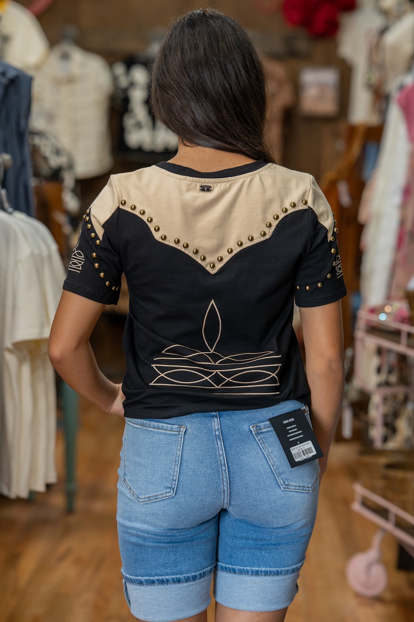 Lottie Studded Black Top