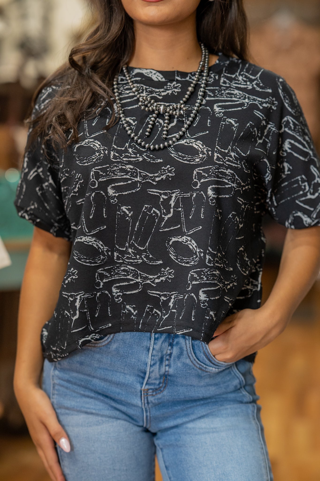 Cowboy Constellations Burnout Top