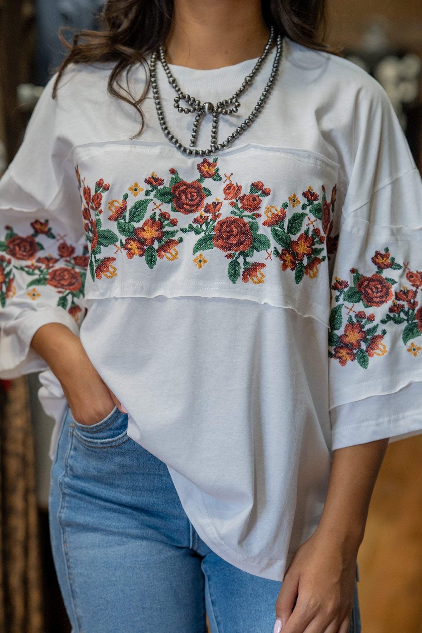 Whispering Willow Cross Stitch Top