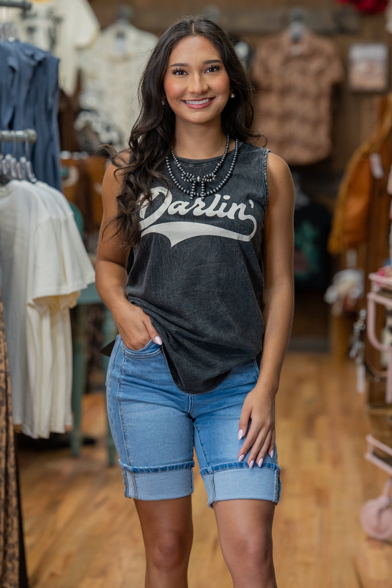 Darlin' Mineral Black Graphic Tank