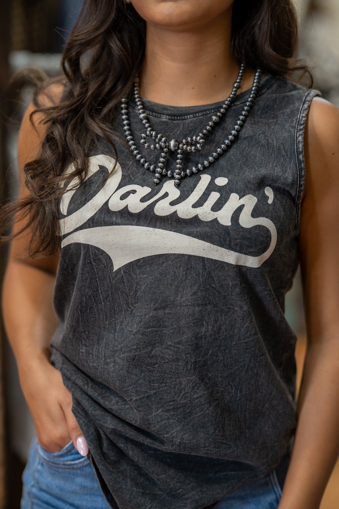 Darlin' Mineral Black Graphic Tank