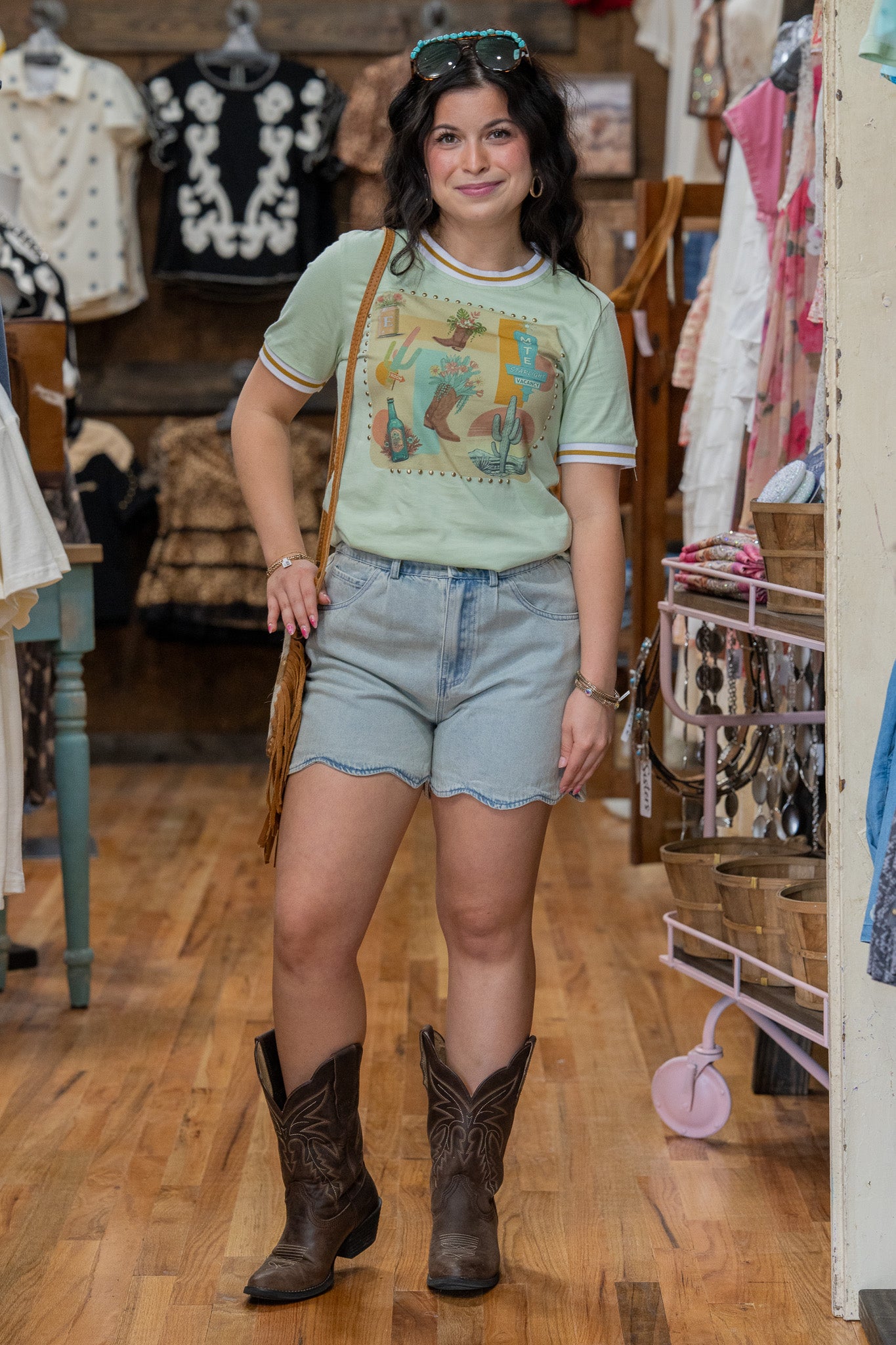 Cowgirl Motel Energy Green Tee