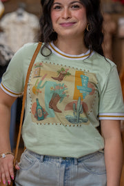 Cowgirl Motel Energy Green Tee
