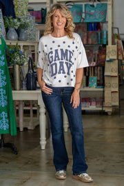 Game Day Navy Oversized Top