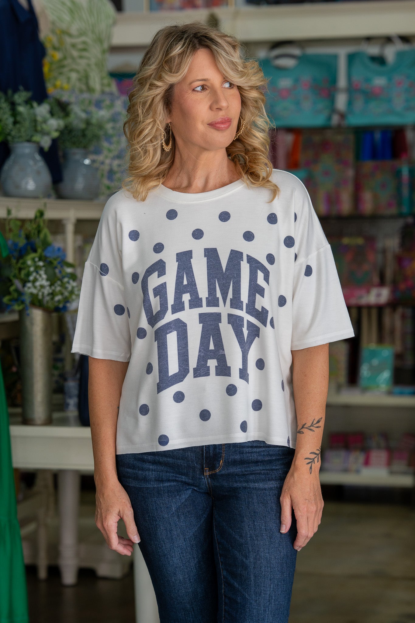 Game Day Navy Oversized Top