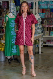 Blushing Merlot Polka Dot Dress