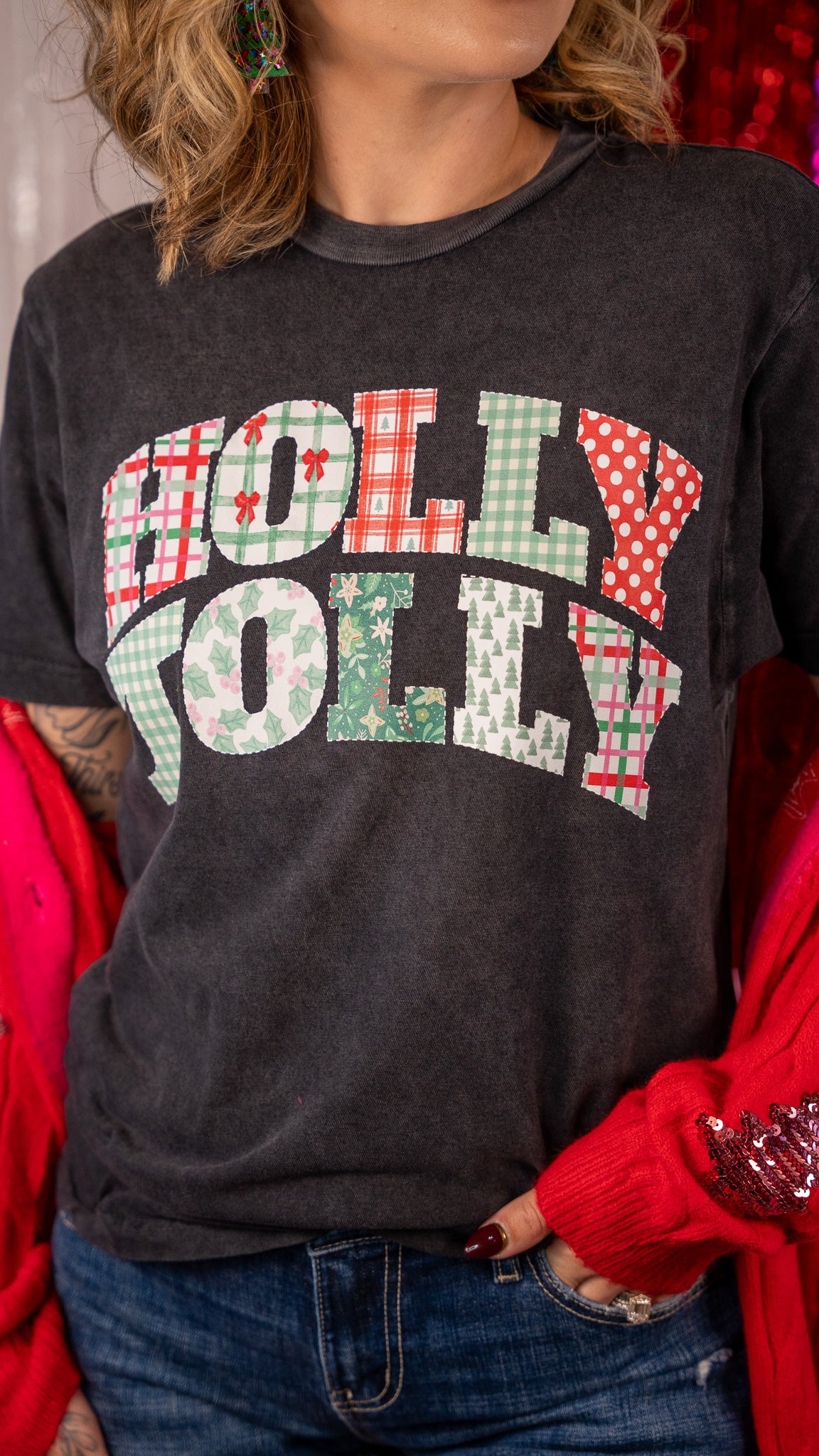 Holly Jolly Patchwork Tee