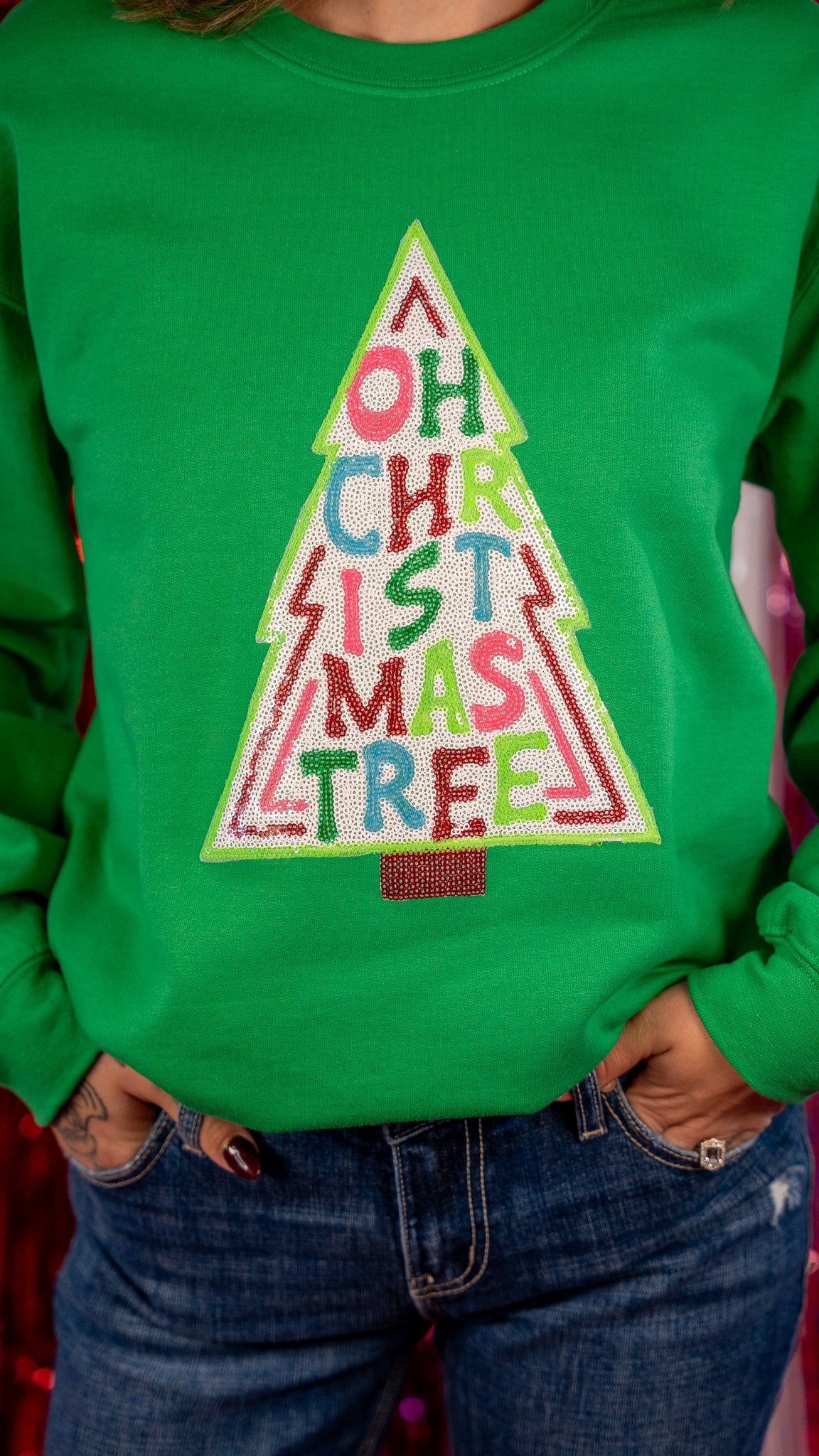 Oh Christmas Tree Sequin Sweatshirt