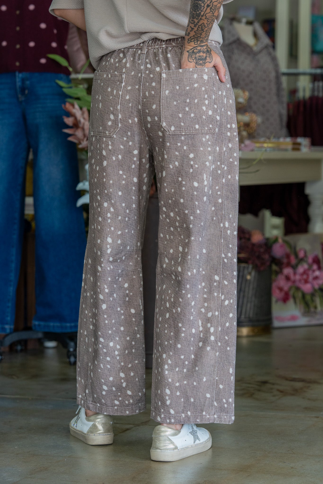 Fonda Spotted Barrel Pants