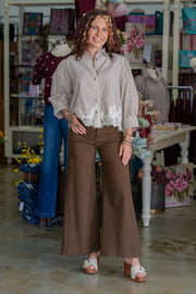 Velma Brown Wide Leg Pants