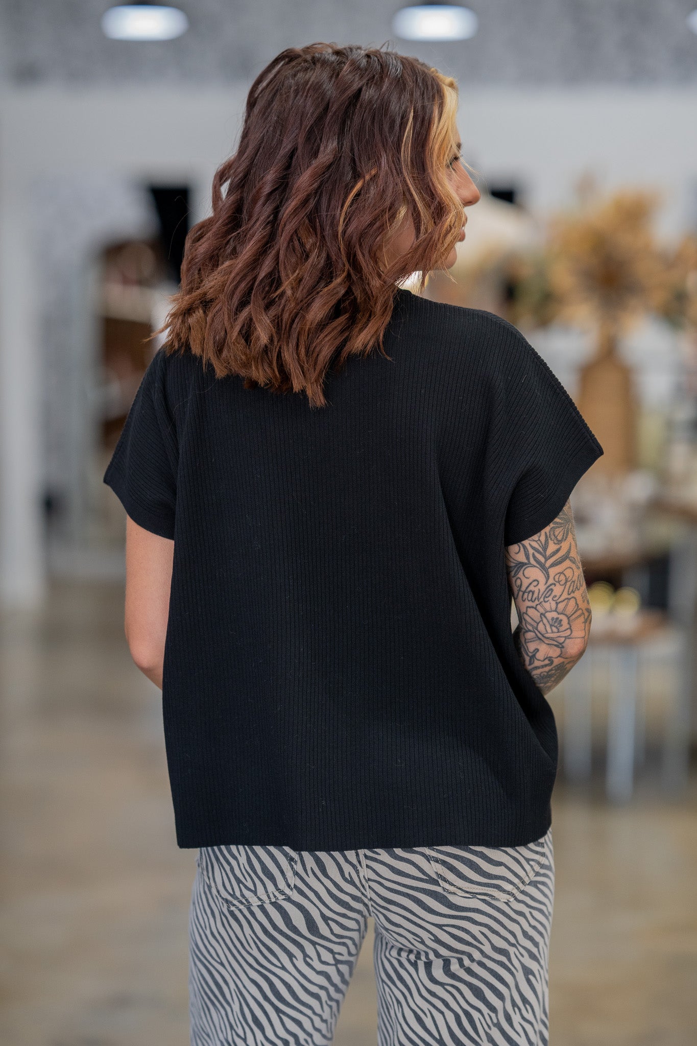 Maddy Black Mock Neck Sweater