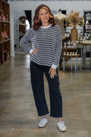 Carmen Black Ribbed Top