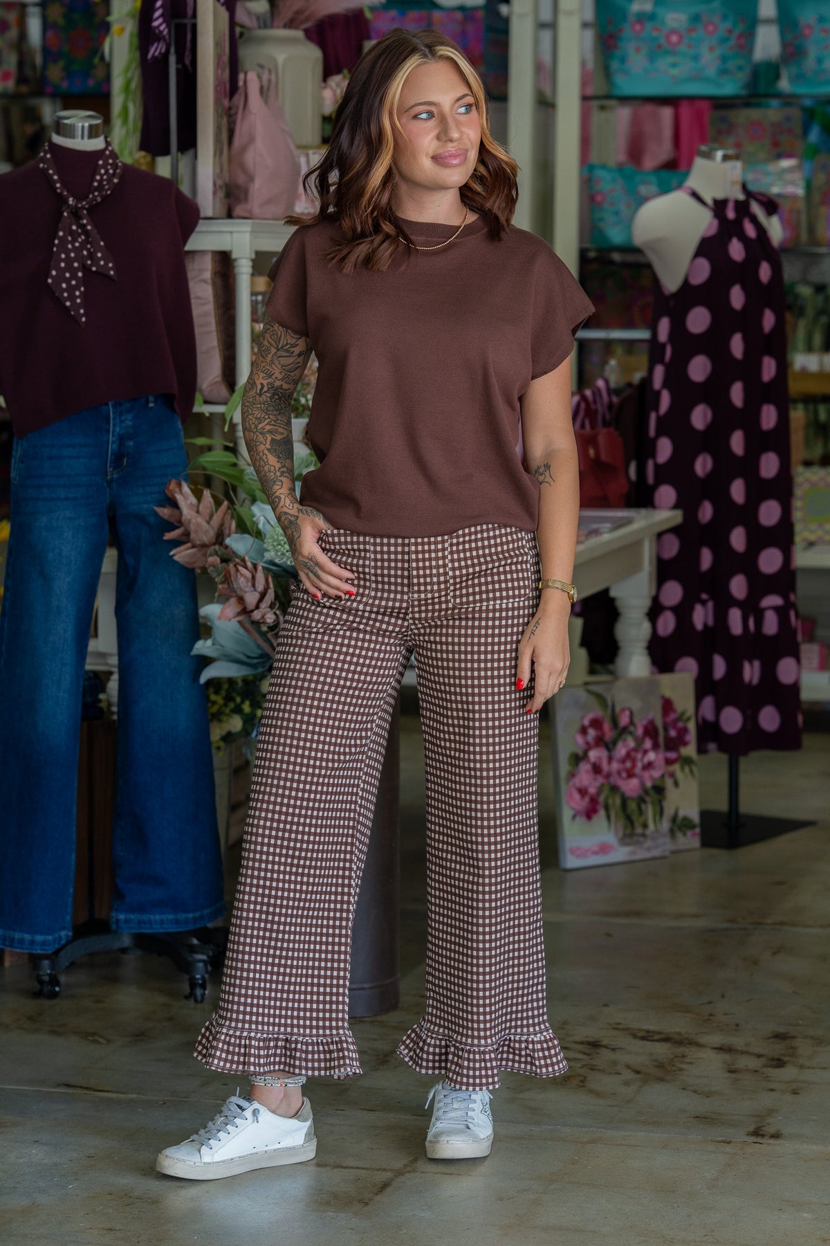 Classic Comfort Brown Knit Top