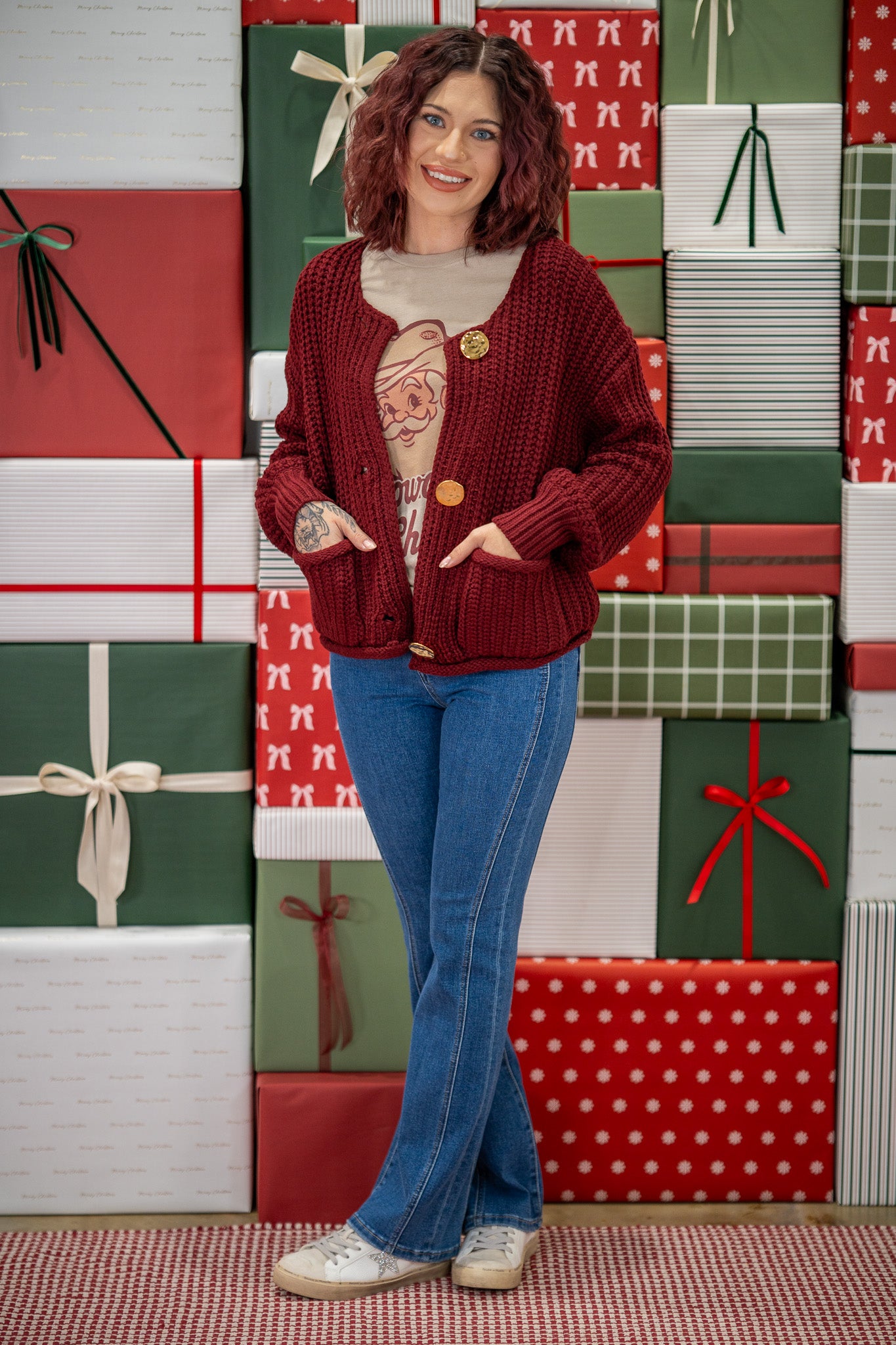 By The Fireside Burgundy Cardigan